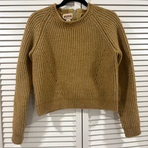 Anthropologie Pepin Women's Camel Crew Neck Sweater